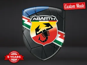 Fiat Abarth Décalcos Résine Qualité Perso Style Bombé Élégant